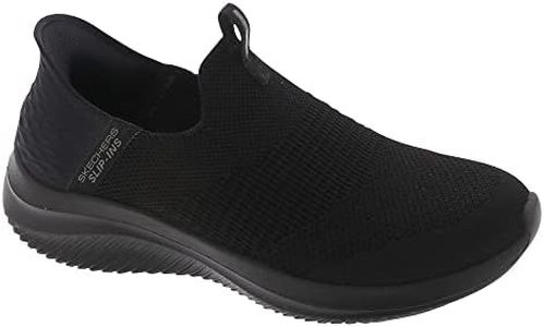 Skechers Women's Hands Free Slip-Ins:: Ultra Flex 3.0 - Cozy Streak Sneaker, Black/Black, US 8