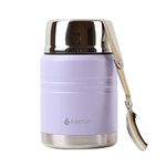 Keetan Vacuum Insulated Food Flasks BPA Free Stainless Steel Food Containers with Folding Spoon Lunch Box (Purple, 500 ml)