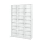 Lillyvale CD Bookcase Storage Shelf Case Cabinet Rack Unit Tower Organizer Adjustable Wooden Book Bluray Video Games Up To 837 CD's (White)