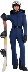 Yousify Womens Ski Suit One Piece Snowsuit Onesie Waterproof Windproof Ski Jacket Snowboard Sports Slim Jumpsuits Outerwear