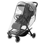 Hioph Stroller Rain Cover, Universal Pushchair Rain Cover, Adjustable Baby Stroller Raincover Breathable, Durable Pram Rain Cover Transparent, Convenient Window Opening Mosquito Repellent Shield