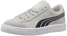 PUMA Baby Suede Classic Badge Kids, Gray Violet-Peacoat, 7 M US Toddler