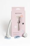 Estrid Starter Kit - Steel Razor + 2 * 5 blade Refill + Wall holder Razor for Body, Vegan, For sensitive skin, 2 refill cartridges (Cloud)