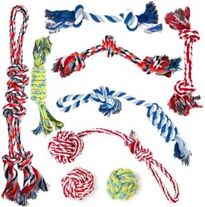 TwoEar Dog Rope Toy 9 Pack - Puppy Teething Toys for Small Medium Breed - Indestructible Dog Chew Toys for Aggressive Chewers - Cotton Tug of War Dog Toys for Boredom, Teeth Clean