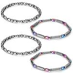 Herdear 4 Pcs Magnetic Hematite Ankle Bracelets for Women Men Beaded Magnetic Anklets Bracelets Energy Anklets Foot Jewelry Ankle Chain, 2 Styles