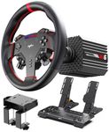 PXN VD6 Direct Drive Racing Wheel Bundle – 6Nm Servo Motor Base, 11 in Steering Wheel with Quick Release, Hall Effect Pedals, Table Clamp, PC Tuning Software Support, Racing Simulator Set for Windows