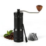 CONQUECO Manual Coffee Grinder Burr: Portable Stainless Steel Conical Burr Bean Griding Machine - Small Grinders with Adjustable Settings, Anti-Slip Design (40g)