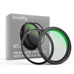 SMALLRIG 67mm Magnetic Variable ND Filter ND2-ND32 (1-5 Stops) + 67mm Threaded Filter Ring, No X Cross HD Optical Glass Waterproof Scratch Resistant Magnetic Adjustable Neutral Density Filter - 4581