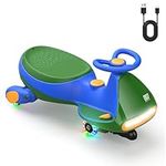 FanttikRide 12V N7 Pro Electric Kids Car, Anti-tipper, Ergonomic, 2 in 1, 2 Speeds, Flashing Wheels, Bluetooth, Charging Type C, for Children from 3 Years, 68 Kg, Green