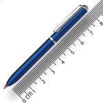 Online mini twist ballpoint pen Blue with metal clip standard pen refill small pens for the purse 8 cm length, fits into wallets & small bags biro with black writing color