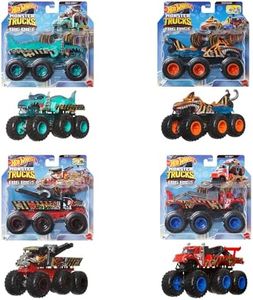 Hot Wheels Monster Trucks Gros Engins Camion à l’échelle 1/64 avec 6 roues pour transporter ou remorquer d’autres véhicules (les styles peuvent varier), HWN86