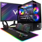 Vibox III-88 Gaming PC - 24" Monitor Bundle - Eight Core Intel i7 10700F Processor - Nvidia RTX 4060 Ti OC 8GB Graphics Card - 32GB RAM - 1TB NVMe SSD - 600W PSU - Windows 11 - WiFi