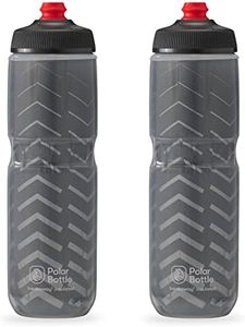 Polar Bottle Breakaway Insulated Water Bottle - BPA Free, Cycling & Sports Squeeze Bottle (Bolt - Charcoal, 24 oz) - 2 Pack