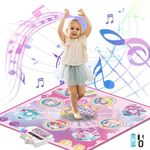 Unicorn Dance Mat Toys for Girls, Music Play Dance Pad with Bluetooth, Rechargeable Battery and 6 Game Modes, Musical Dancing Game Mat Christmas Birthday Gifts for 3 4 5 6 7 8 9 10 Year Old Girls Boys