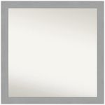 Amanti Art Wall Mirror, Brushed Nickel Frame Mirror for Wall Decor or use as Bathroom Mirror for Over Sink (75 x 75 cm) Non-Beveled Mirror, Silver Mirror, Modern Mirror from WI, USA