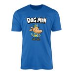 SMARTYPANTS Dogman T-Shirt Top Tee - World Book Day Comedic Graphic Novel Comic Story Book Action Novel Kids Childrens Young Teen Dog Super Hero School Gifts Presents (7-8 Years, Blue Prime)