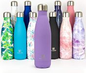 Nuactiv Stainless Steel Water Bottle, Vacuum Insulated Flask BPA Free, 12hrs Hot & 24hrs Cold Drinks, Thermal Metal Water Bottles, Leakproof 500ml Double Wall, Drinking for Kids, Gym, Sports, Travel