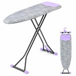 APEXCHASER Ironing Board, Ironing Boards with Iron Rest, Extra Thick Cover and Pad, Height Adjustable, Easy Storage with Smart Hanger 13x43 Grey