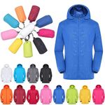 BUKKNYE Rain Jacket Women Outdoor Rain Coats for Women Zip Up Fall Winter Windbreaker Womens Waterproof Raincoat with Hood Blue