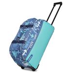 uppercase Polyester Jfk 62 Duffle Trolley Bag| Dust Resistant Travel Bag| Spacious Main Compartment|Smooth Wheels|Quick Front Pocket Access| Duffle Bag For Women & Men|1500 Days Warranty (Denim Blue)