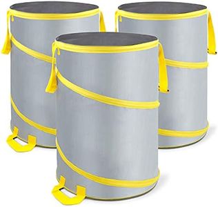 Byhagern 30 Gallon Collapsible Trash Can 3 Pack, Garden Bag Pop Up Camping Trash can, Reusable Leaf Bag Holder, Yard Waste Bag