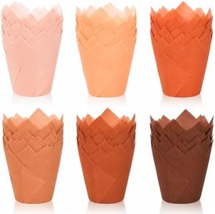 FYSUIMU 180Pcs Fall Tulip Cupcake Liners, Terracotta