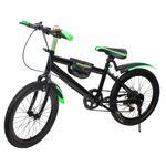 20" Wheel Mountain Green Bike, Children's Bicycle Rigid Frame, Carbon Steel, Safety Brake, Adjustable Height Lightweight for Boys and Girls