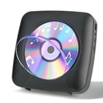 Gueray Desktop CD Player Bluetooth CD Players with Speakers for Home 1800mAh Rechargeable Battery Portable CD Player with AUX USB Headphone Jack FM Radio with LCD Display for Kids Gift (Black)