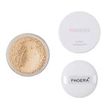 AQUAPURITY - PHOERA Loose Makeup Setting Matte Face Powder + Puff, Long Lasting Lightweight Foundation Make Up Fixer Beauty Blender Highlighter Palette Flash Photography (102 - Cool Beige)