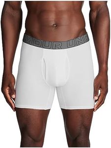 Under Armour Men's Charged Cotton 6-inch Boxerjock 3-Pack, White Solid - Core, Large