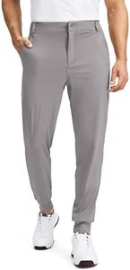 Soothfeel Men's Golf Joggers Pants with 5 Pockets Slim Fit Stretch Sweatpants Running Travel Dress Work Pants for Men(Light Grey, S