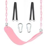 NOSTIFY Swing Seat, 66" Heavy Duty Coated Iron Chain Sensory Swing, Therapy Swing Seat,Outdoor Playground Swing Set Accessories with Snap Hooks and Hanging Straps (Pink)