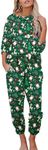 Ekouaer Womens Pajamas Set Long Sleeve Loungewear Soft Lounge Set Joggers with Pockets,XX-Large,Green Christmas