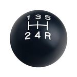 DEWHEL Manual Black/White Vintage Shift Knob 5 Speed Short Throw Shifter Selector 12X1.75