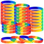 KUUQA 40pcs Gay Pride Wristbands LGBT Lesbian Rainbow Wristbands Silicone Sports Rubber Bracelets （6 Colors）