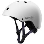 OutdoorMaster Kids Skateboard Cycling Helmet-Certified Adjustable Multi-Sports Helmet with Removable Liners for Skateboarding Skating Scooter (White, Medium: 52-56cm / 20.5"-22")