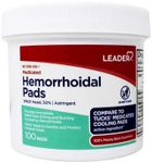 Leader Medicated Hemorrhoidal Pads Witch Hazel 50%, 100 Pads