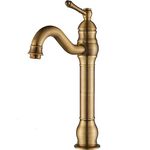 Rozin Antique Brass Bathroom Sink Tap Single Handle 360° Rotable Spout Deck Mounted Mixer Tap