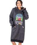 Lazy One Oversized Hoodie Sweatshirt, Comfortable Sleepwear, Camping, Tent, Forest (Dream Under Stars, S/M)