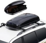 VEVOR Rooftop Cargo Carrier, 8 Cubic Feet Roof Cargo Box, ABS Hard Shell Roof Box, with Dual-Sided Opening and 2 Reinforced Straps, Aerodynamic, Suitable for Most Crossbar, for Car, Wagon, SUV, Black