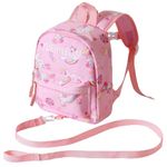 Harness Backpack with Removable Tether Travel Toddler Safety Backpack Anti-Lost Kids’ Mini Backpack Kids Baby Harness Backpack for Toddlers Age 1-5 Years (Pink)