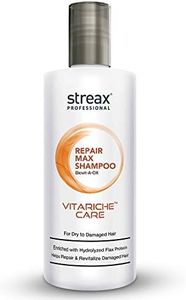 Streax Professional Vitariche Care Repair Max Shampoo For Women | Hair Shampoo With Biovit-A-OX Complex, Hydrolysed Flax Protein & Ceramide| Mild Shampoo For Dry, Damaged Hair, 300ml