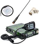 Dual Band 25W Back Pack Mobile Transceiver Radio Built-in 12000mAh Battery Dual-PTT MIC Portable Ham Amateur Radio Station with Programming Cable Antenna SO239 to PL259 Adapter