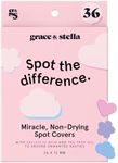 grace & stella Pimple Patches For Face (Multishape, 36 Count) - Hydrocolloid Acne Patches for Face - Dermatologist Tested, Vegan, Cruelty-Free Zit Patches for Face, Blemish Patches, Pimple Stickers