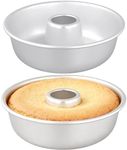 MOUYAT 2 Pack Angel Food Cake Pan, 9 Inch Nonstick Stainless Steel Tube Pan for Baking, Hollow Center Design, Home Kitchen