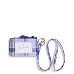 Vera Bradley Women's Zip Id Case and Lanyard Combo, Amethyst Plaid-Recycled Cotton, One Size