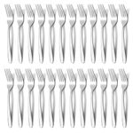 BEWOS 24-Piece Salad Forks, 7.1-Inch Forks Silverware Set, Stainless Steel Small Forks, Dessert Forks Bulk, Metal Forks, Salad Fork Set, Appetizer Forks, Silver Fork, Dishwasher Safe, Mirror Polished