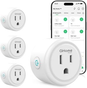 GHome Smart Plug,WiFi Smart Plugs Compatible with Alexa and Google Home,Smart WiFi Outlet with Remote Control and Timer Function,2.4GHz Wi-Fi Only,No Hub Required, ETL FCC Listed,White(4 Pack)