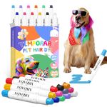 Washable Dog Hair Dye Paint Temporary Pet Fur Markers Dog Safe Hair Color Crayons for Small to Large Boy & Girl Puppy Stuff Accessories, Funny Birthday Gifts to Dog & Cat Lovers (12Pcs)