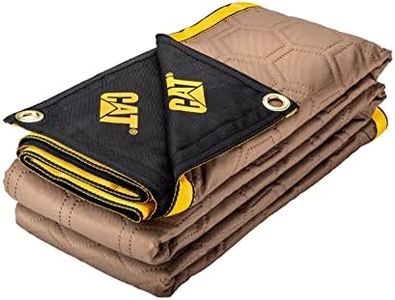 CAT Utility Blanket, Water-Resistant Outdoor Tarp Material Padded Blanket, Rivets for Tie Downs, Park Picnic, Moving, Protect Furniture - Brown Black 980788N